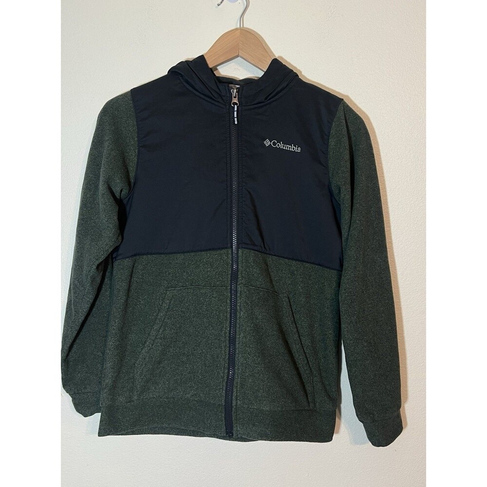 Columbia Boys Full Zip Hooded Fleece Jacket - green - Size Large